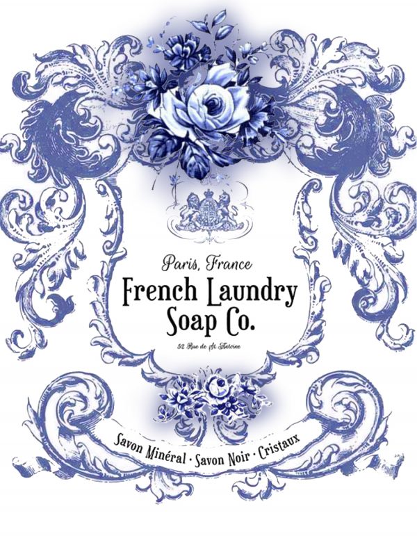 Blue & White Laundry Soap Label