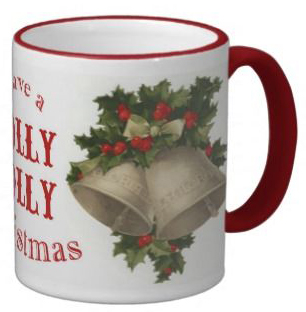 photo of a holly jolly christmas mug