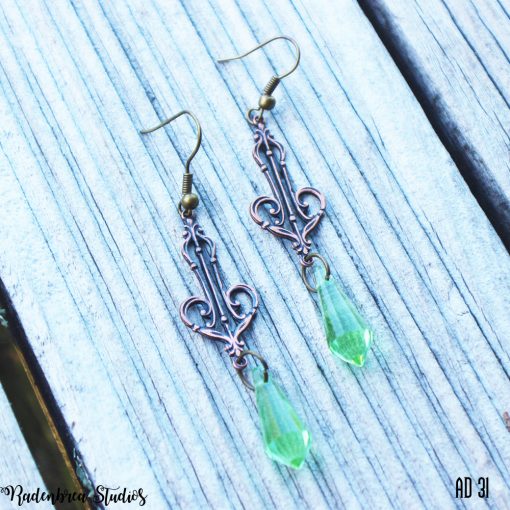 Copper Art Deco Earrings