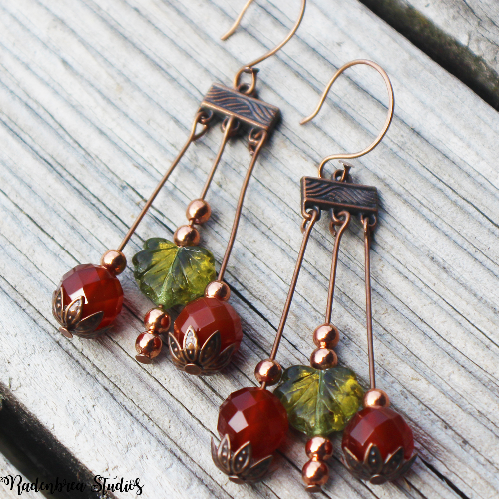 Autumn Berry Copper Earrings pic 1