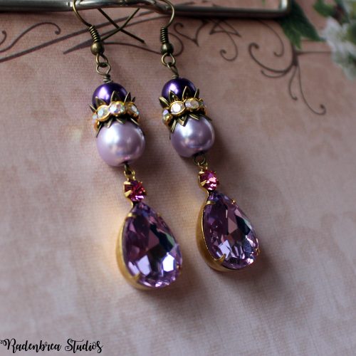 lilac vintage earrings