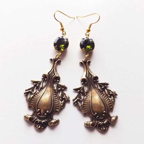 bronze baroque earrings